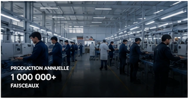 Employés sur une ligne de production de faisceaux